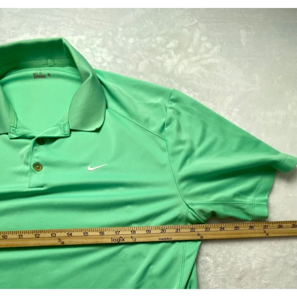 Nike Golf Dri-FIT Polo Shirt Mens XL Green Irish Open Shamrock Logo Short Sleeve